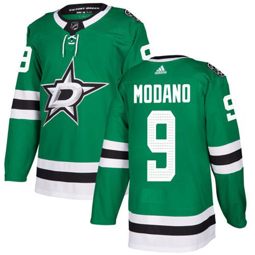 Adidas Stars #9 Mike Modano Green Home Authentic Stitched NHL Jersey